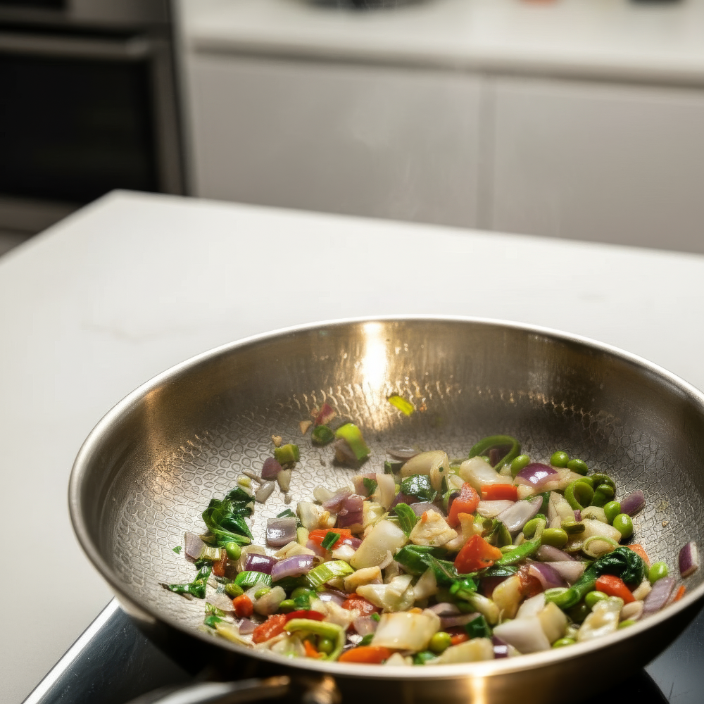 Flat-Bottom Titanium Wok