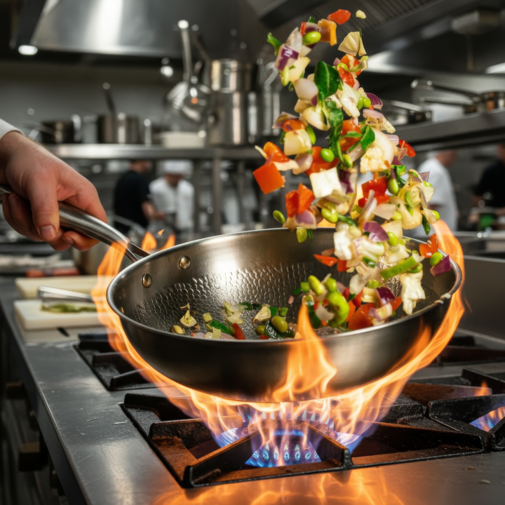 Flat-Bottom Titanium Wok