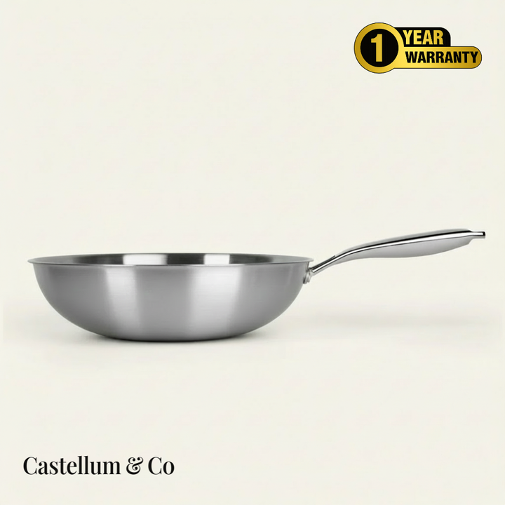Flat-Bottom Titanium Wok