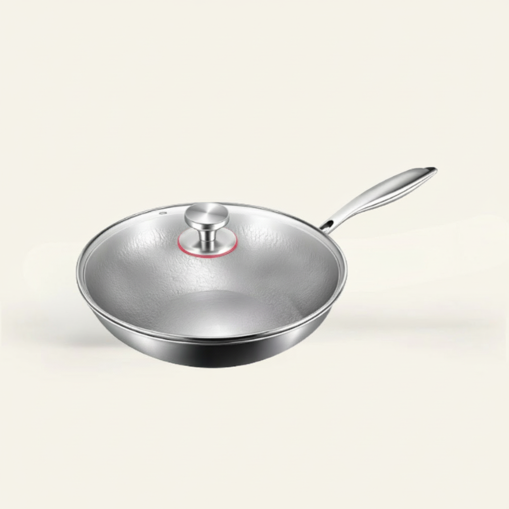 Flat-Bottom Titanium Wok