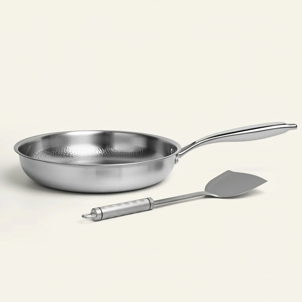 Hammered Pan + Utensil Set